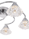 Där Dilys semi flush ceiling light polished chrome, UK version