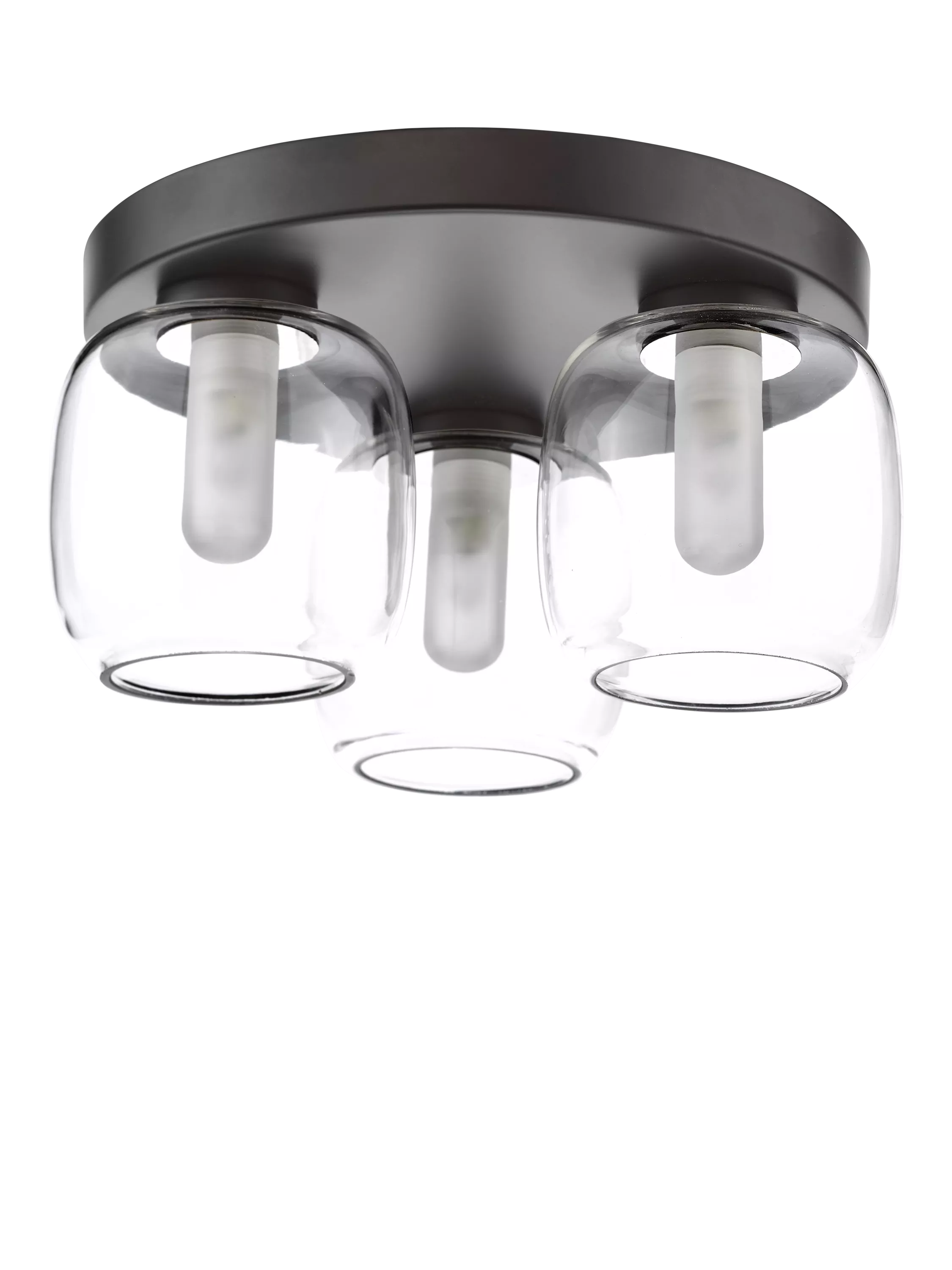 Där Edaline black bathroom ceiling light with opal shades (British brand)