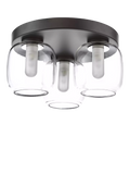 Där Edaline black bathroom ceiling light with opal shades (British brand)