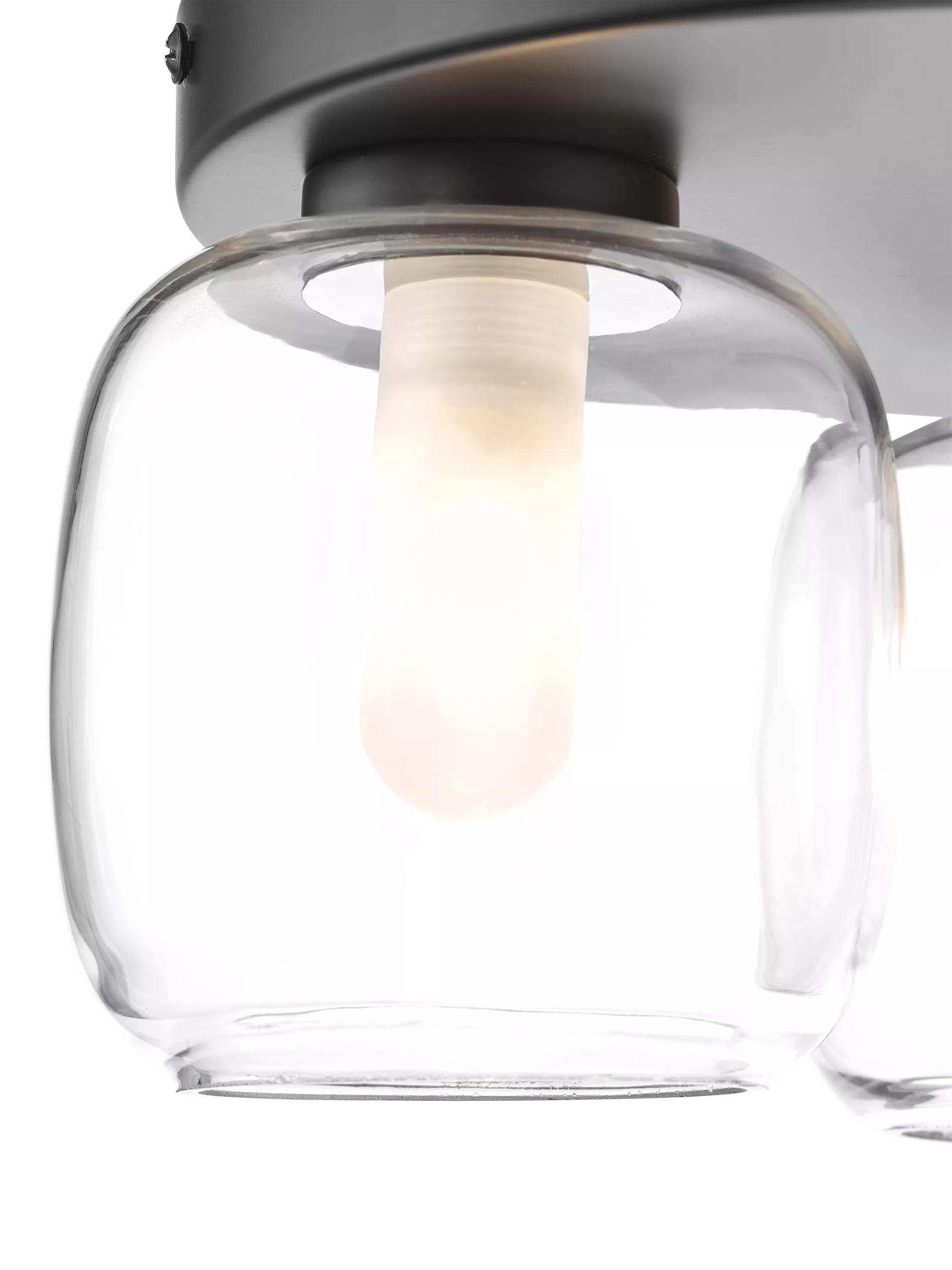 Där Edaline black bathroom ceiling light with opal shades (British brand)