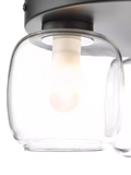 Där Edaline black bathroom ceiling light with opal shades (British brand)