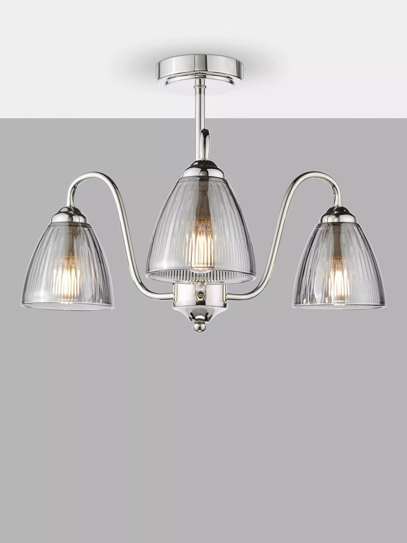Där Glynis 3 Arm Semi Flush Ceiling Light