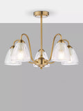 Där Glynis 5 arm semi flush ceiling light in bronze or nickel finish - British product