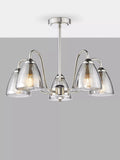 Där Glynis 5 Arm Semi Flush Ceiling Light in Bronze or Nickel Finish