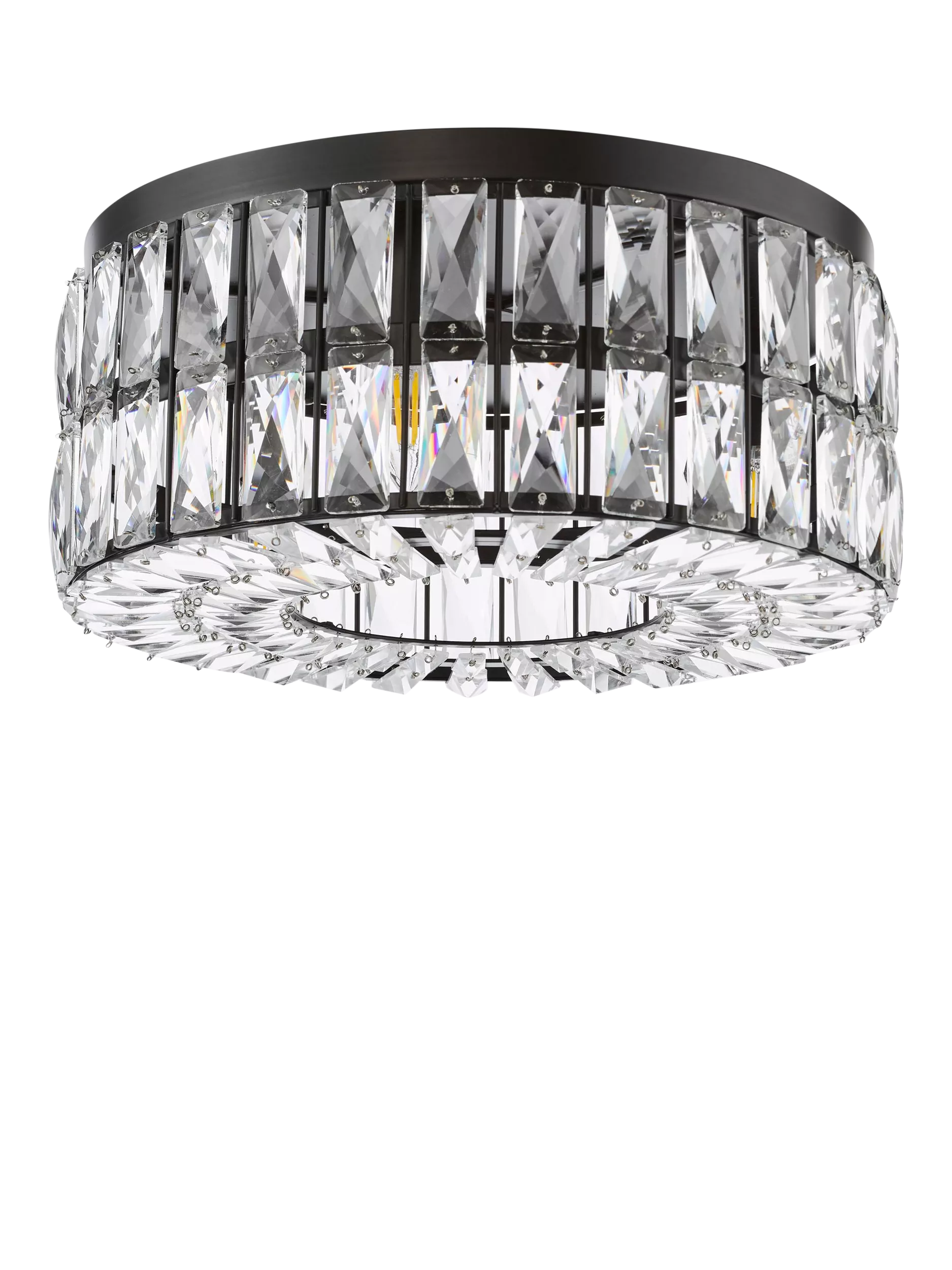 Där Relena flush ceiling light black with crystal accents, UK version