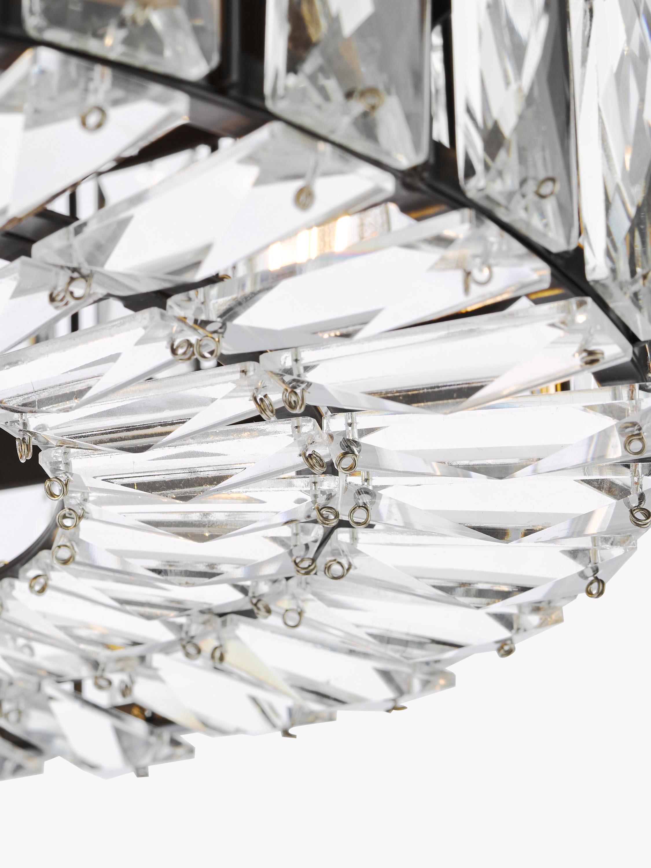 Där Relena flush ceiling light black with crystal accents, UK version