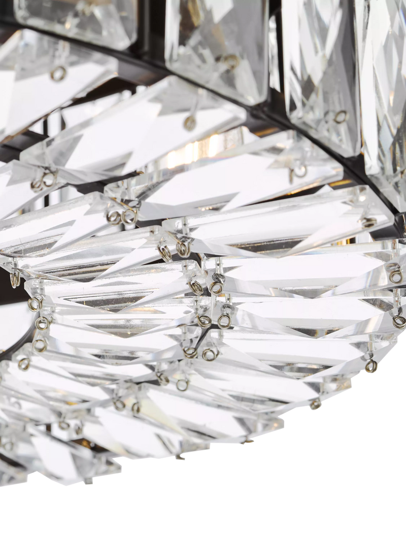 Där Relena flush ceiling light black with crystal accents, UK version