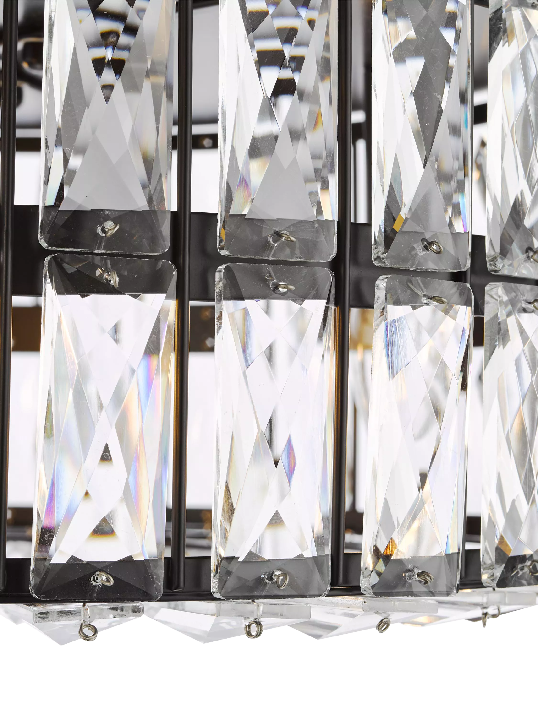 Där Relena flush ceiling light black with crystal accents, UK version