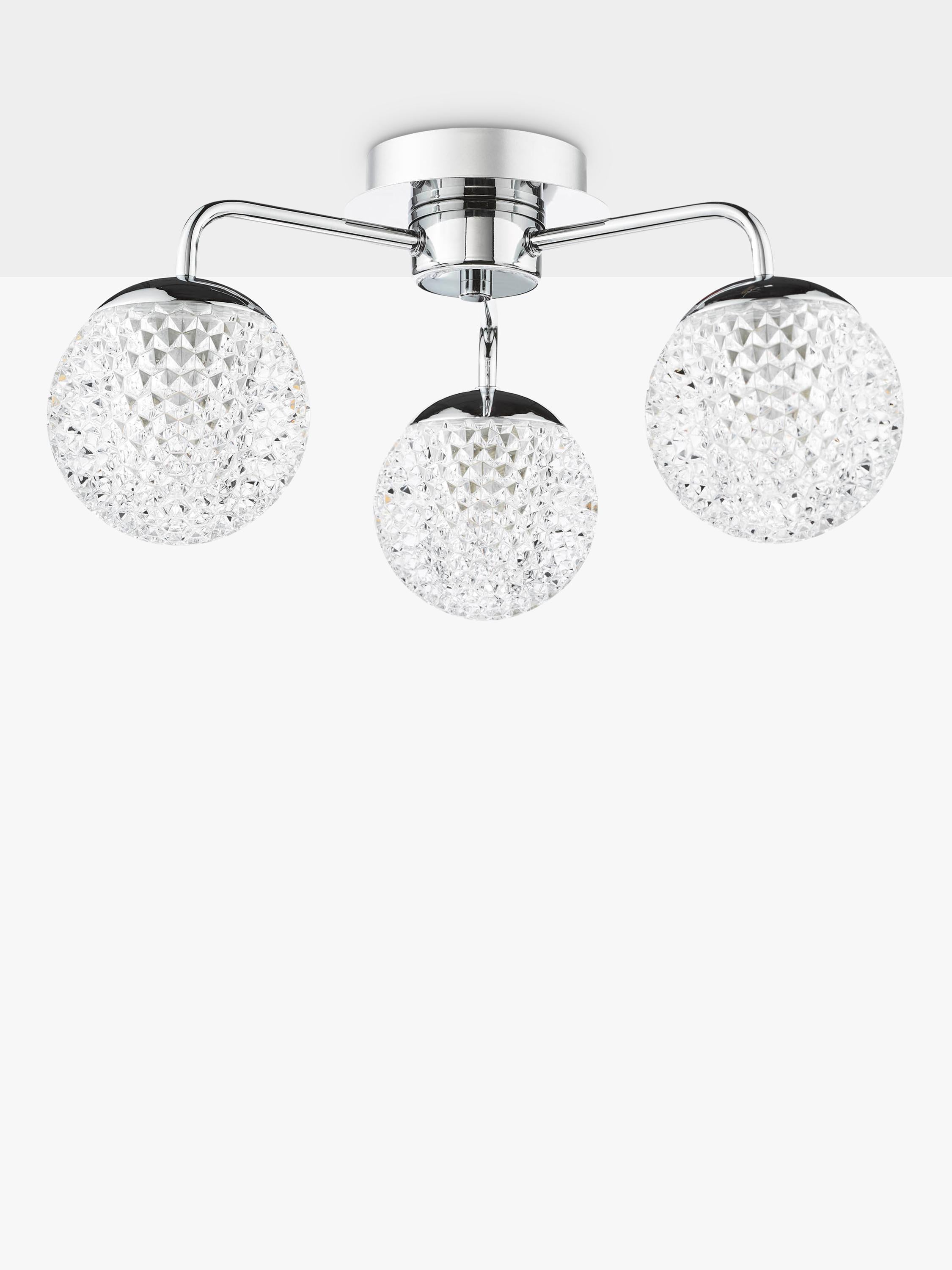 Där Teva bathroom ceiling light in polished chrome, imported from the UK