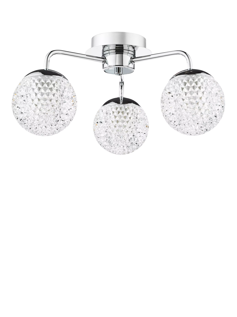 Där Teva bathroom ceiling light in polished chrome, imported from the UK