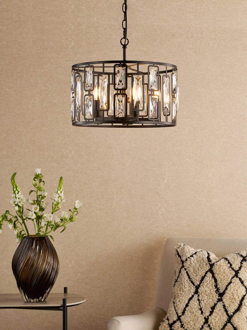 Där Zoelle crystal pendant light black - British product