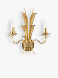 Där Phaedra leaf wall light in gold finish for living room, UK version