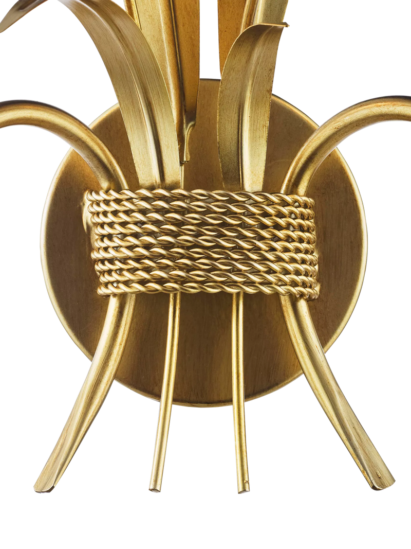 Där Phaedra leaf wall light in gold finish for living room, UK version