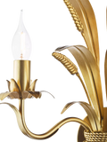 Där Phaedra leaf wall light in gold finish for living room, UK version