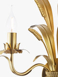 Där Phaedra leaf wall light in gold finish for living room, UK version