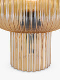 Där Demarius ribbed glass table lamp amber medium, imported from the UK