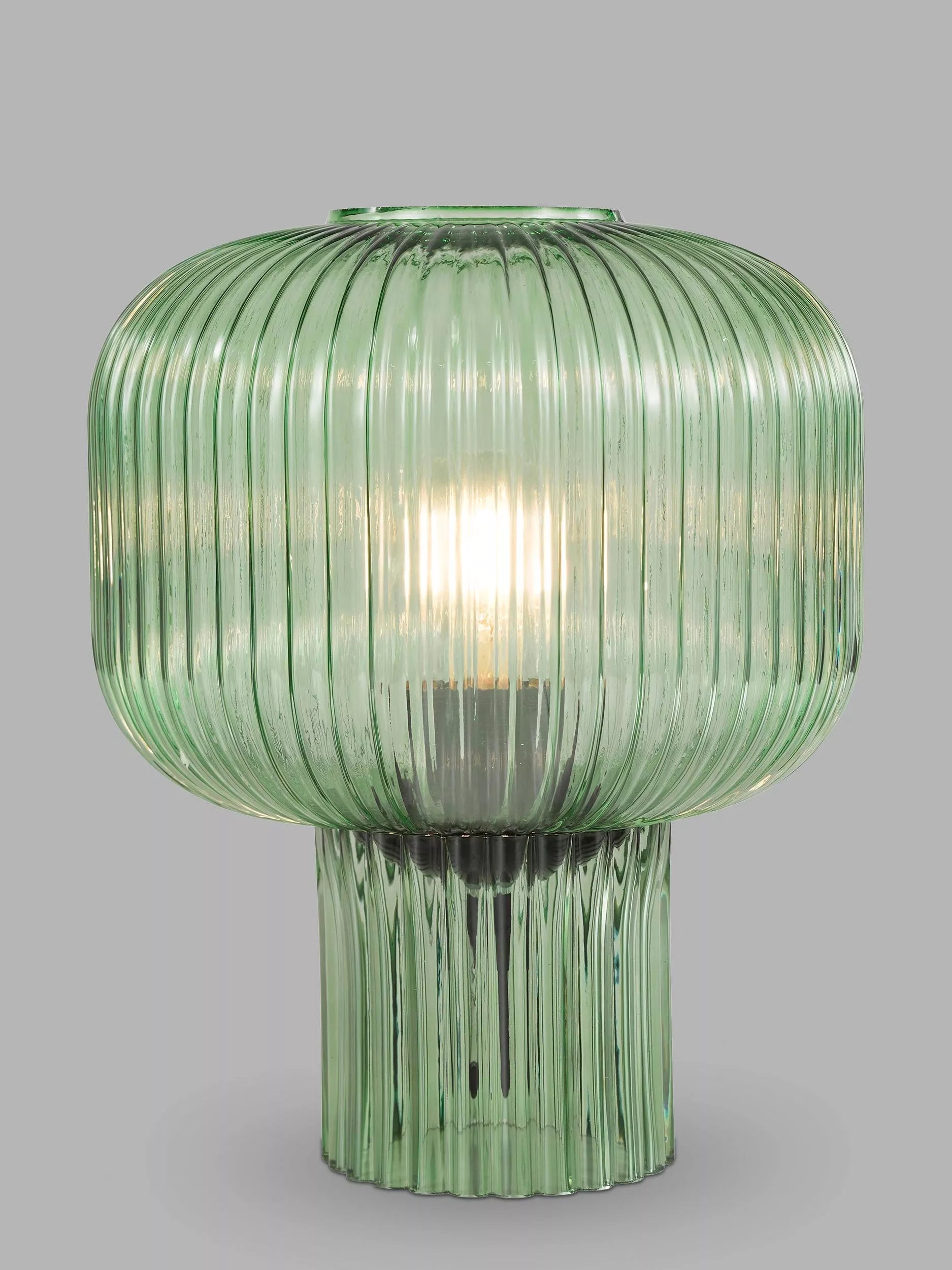 Där Demarius Ribbed Glass Table Lamp, Amber