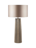 Där Myla ceramic table lamp with ribbed base and drum shade - British product