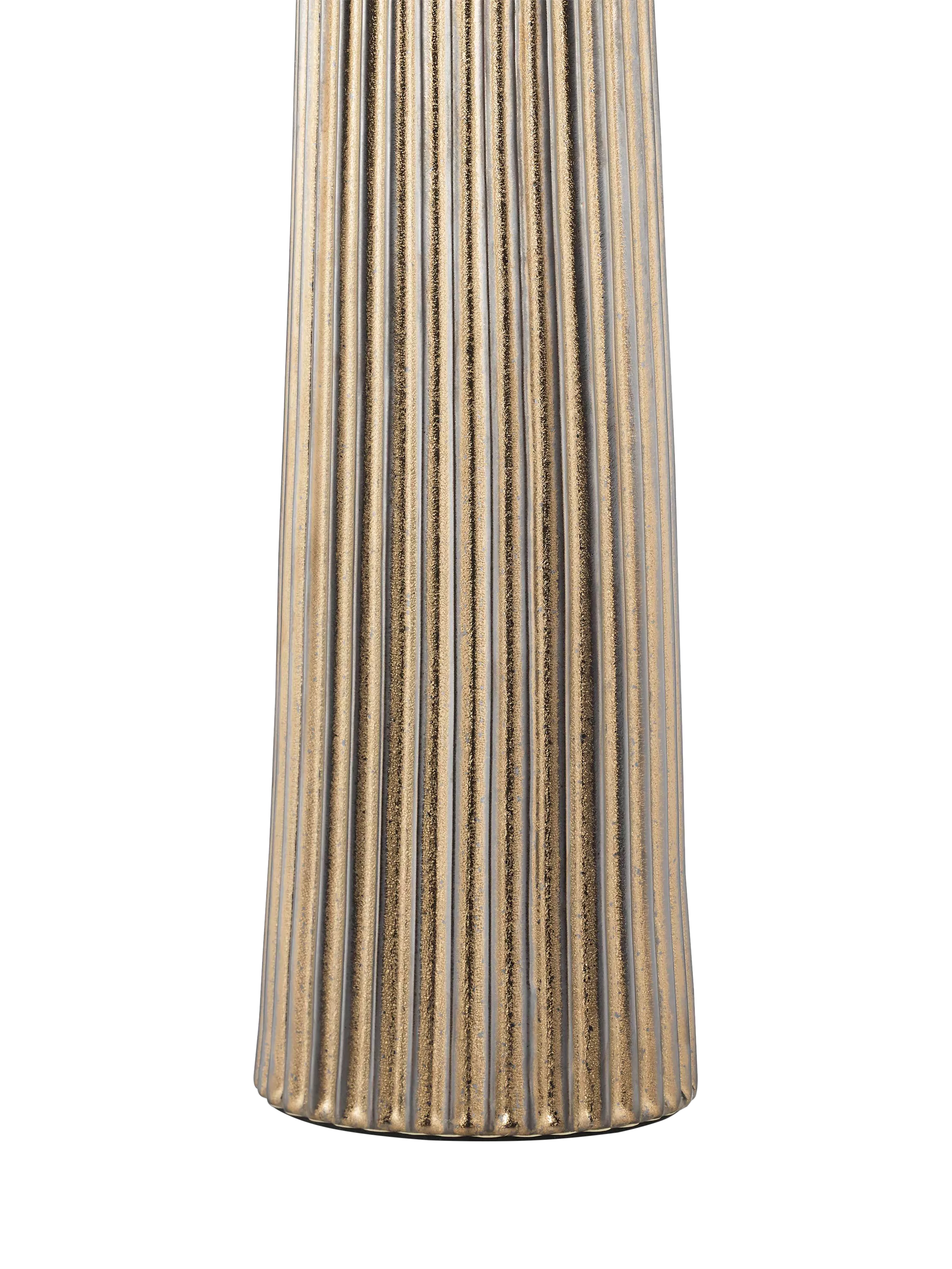 Där Myla ceramic table lamp with ribbed base and drum shade - British product