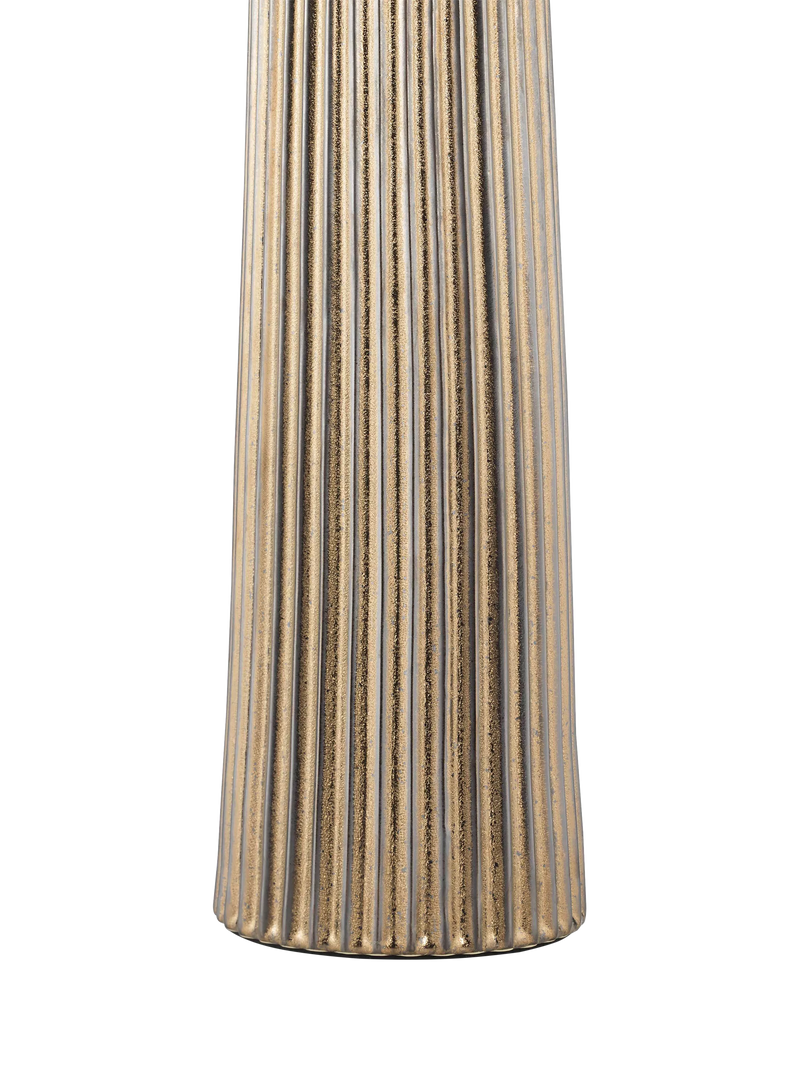 Där Myla ceramic table lamp with ribbed base and drum shade - British product