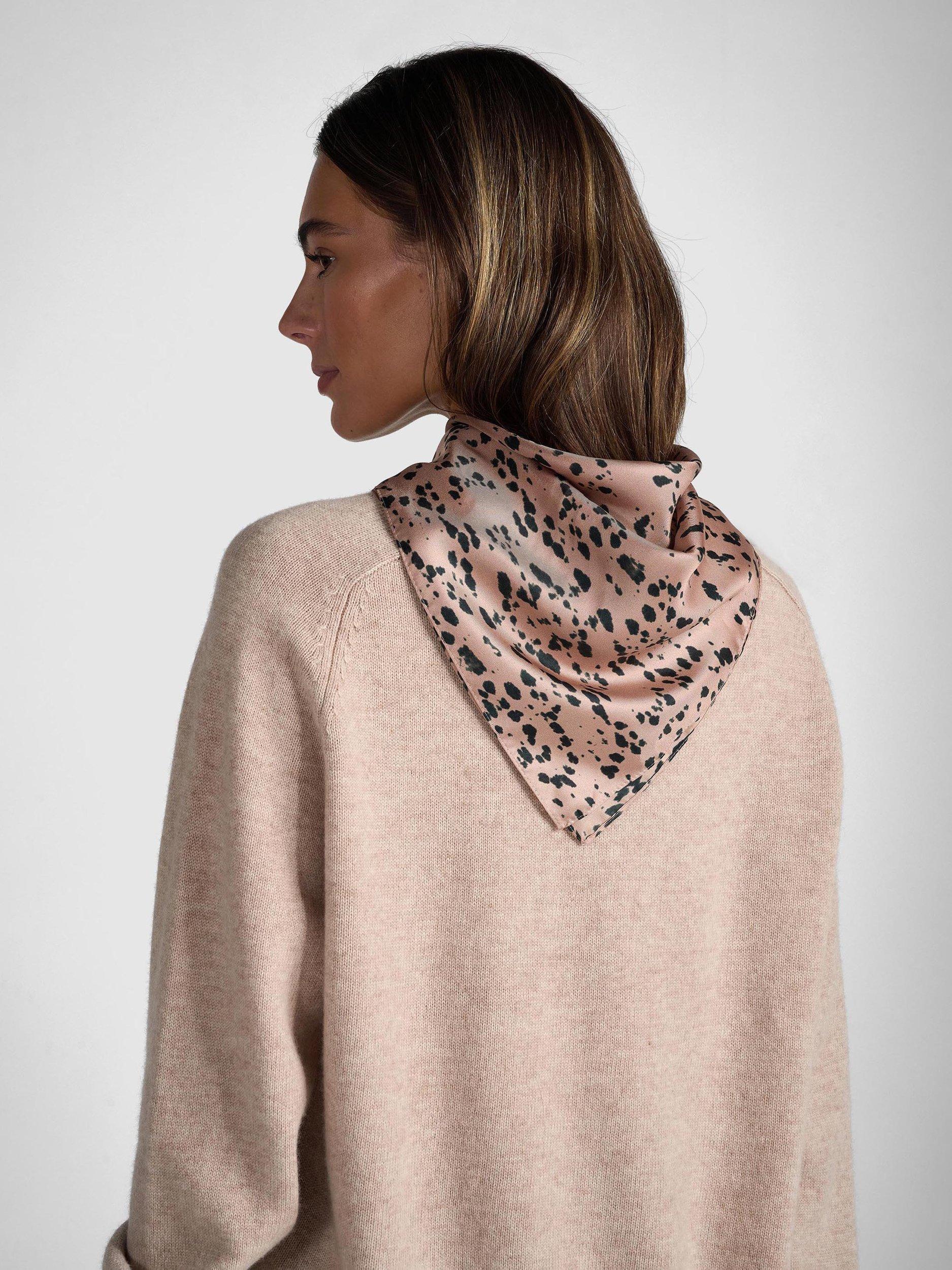Tutti pink abstract silk scarf 68cm, imported from the UK