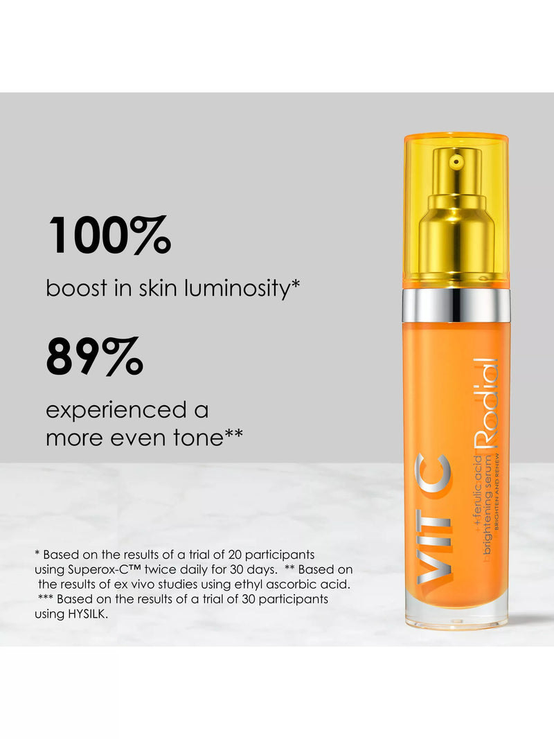 Rodial Vitamin C + Ferulic Acid Brightening Serum 30ml, imported from the UK