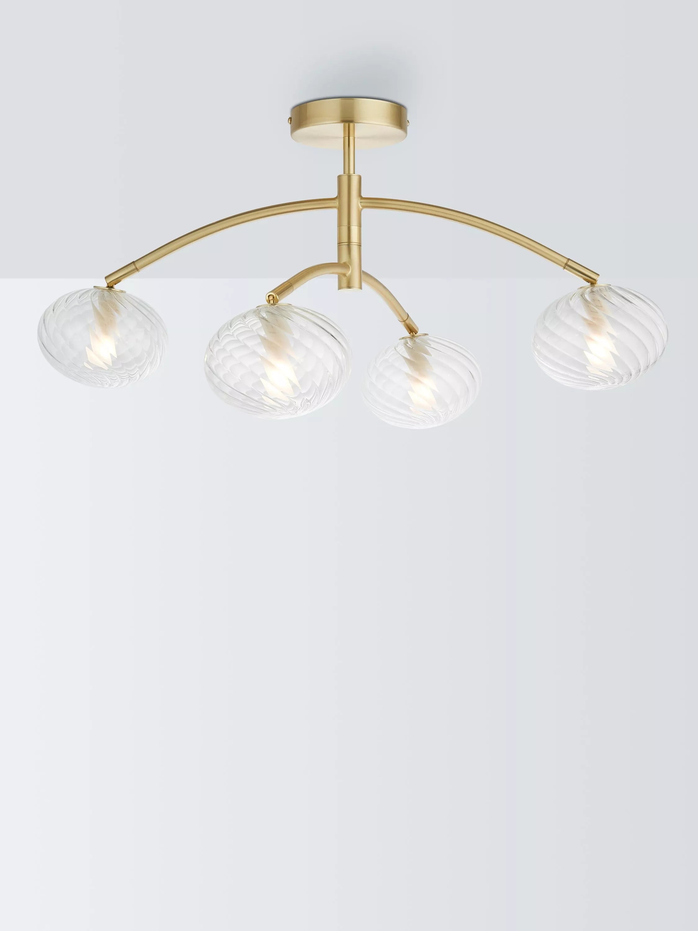 John Lewis Bowe 4 arm semi flush light brushed brass, UK version