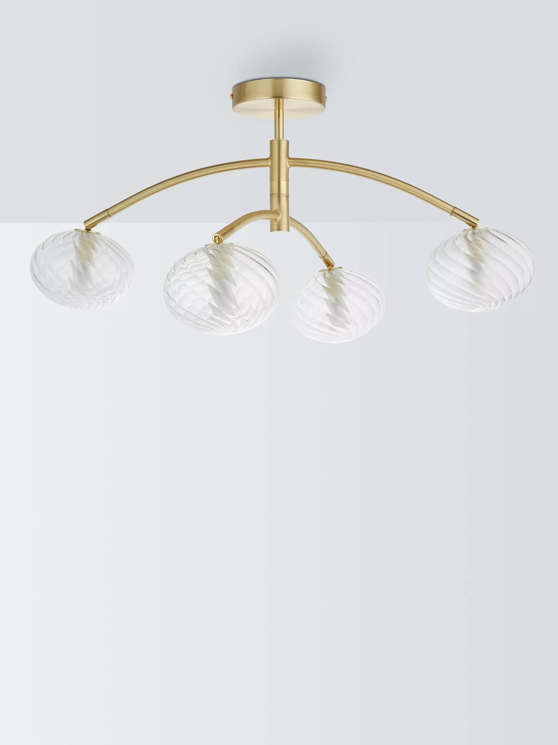 John Lewis Bowe 4 arm semi flush light brushed brass, UK version