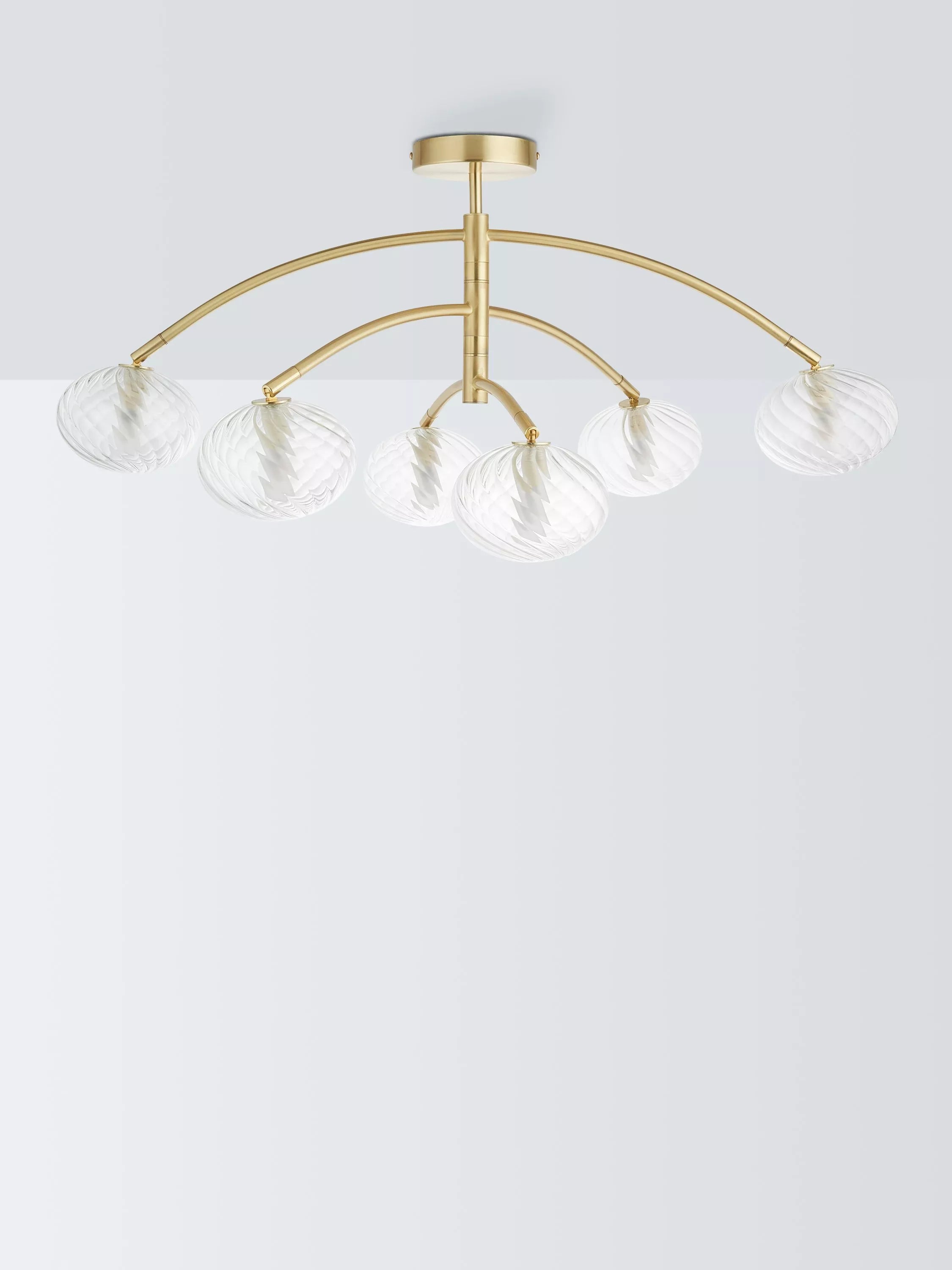 John Lewis semi flush ceiling light brushed brass 6 arm, UK version
