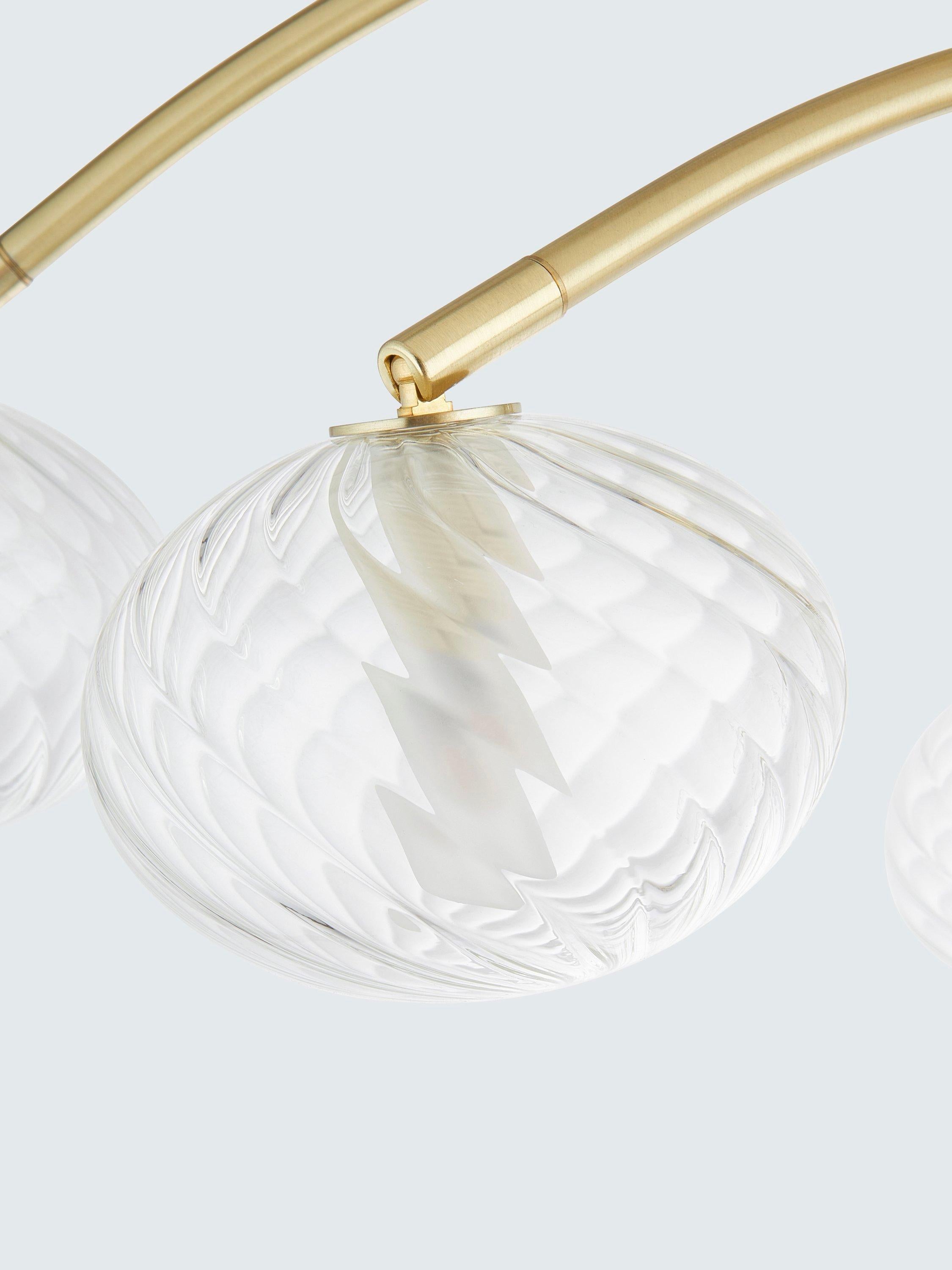 John Lewis semi flush ceiling light brushed brass 6 arm, UK version