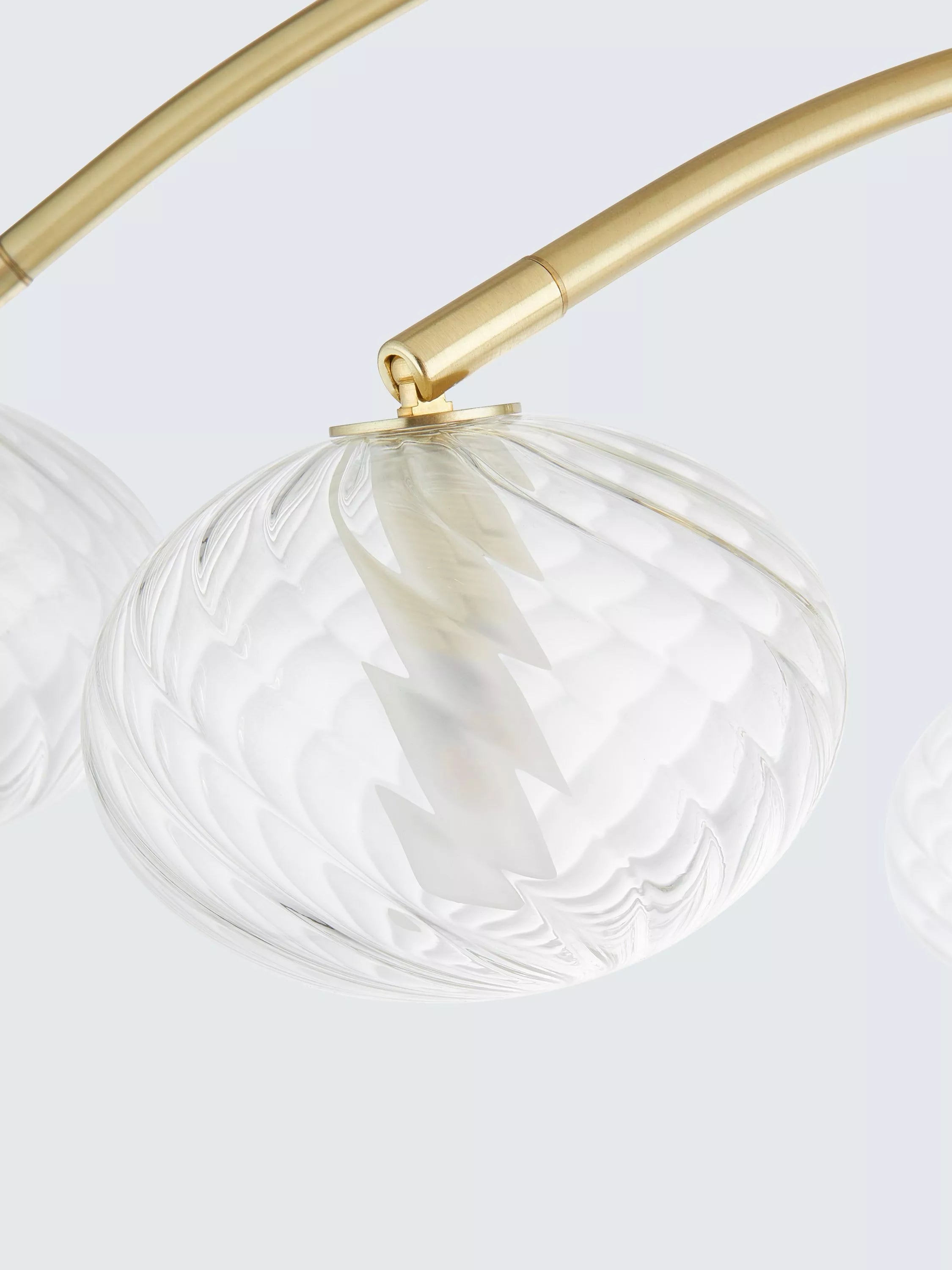 John Lewis semi flush ceiling light brushed brass 6 arm, UK version
