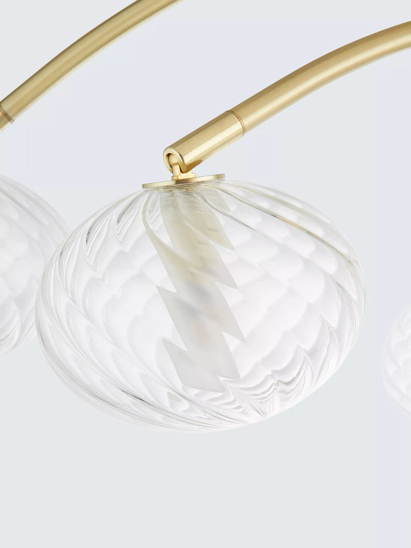 John Lewis semi flush ceiling light brushed brass 6 arm, UK version