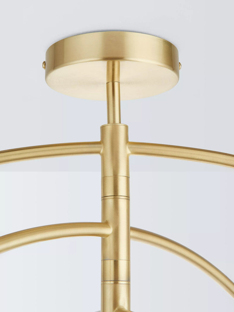 John Lewis semi flush ceiling light brushed brass 6 arm, UK version