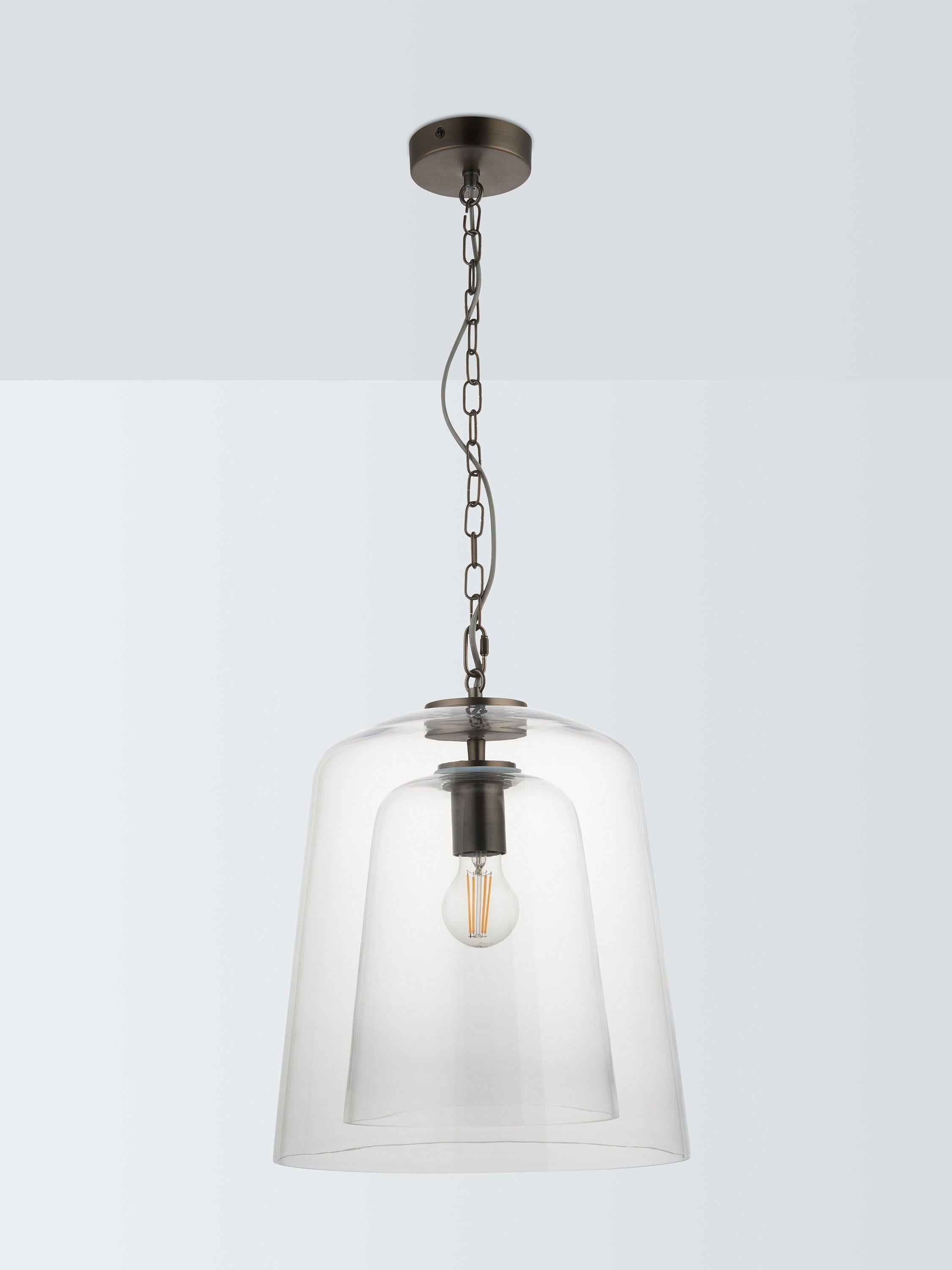 John Lewis Chime clear dual glass pendant light - British product