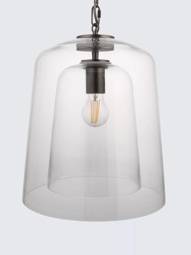 John Lewis Chime clear dual glass pendant light - British product