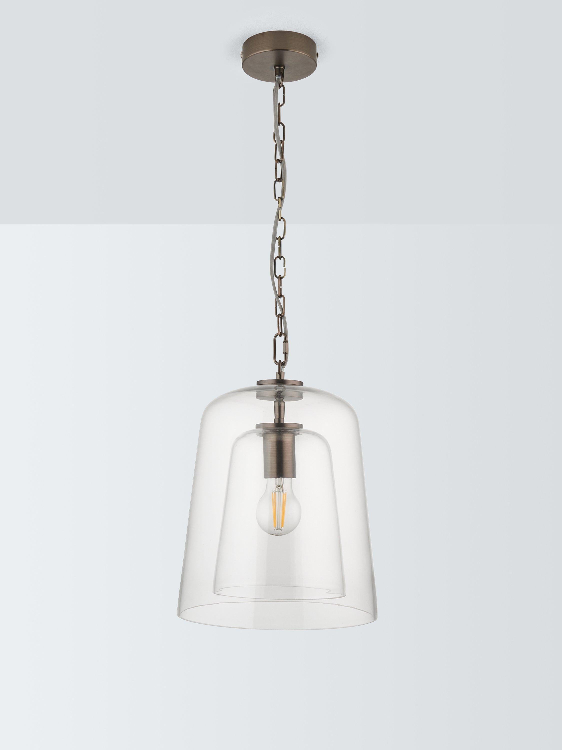 John Lewis Chime dual glass pendant ceiling light clear (British brand)