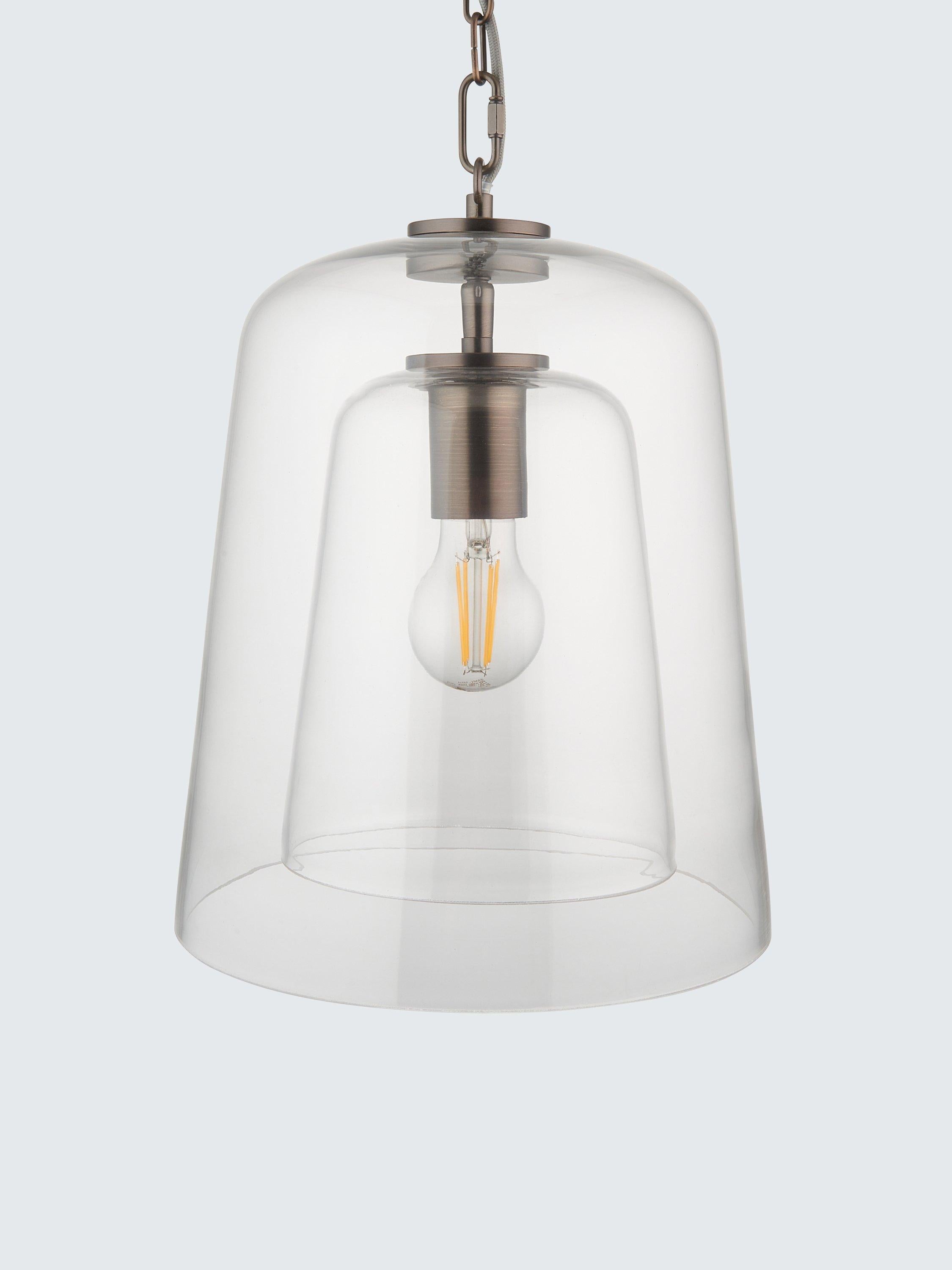 John Lewis Chime dual glass pendant ceiling light clear (British brand)