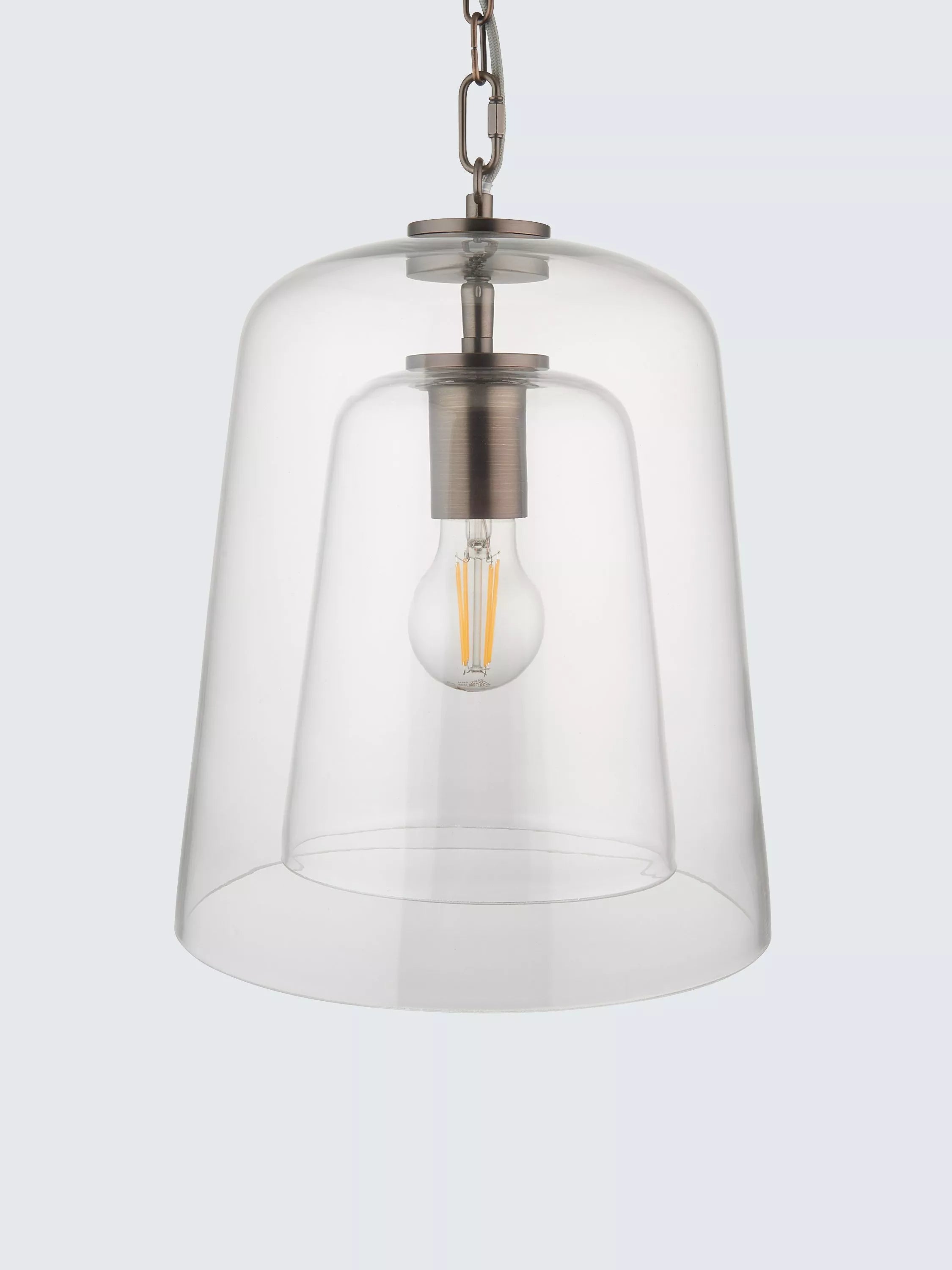 John Lewis Chime dual glass pendant ceiling light clear (British brand)