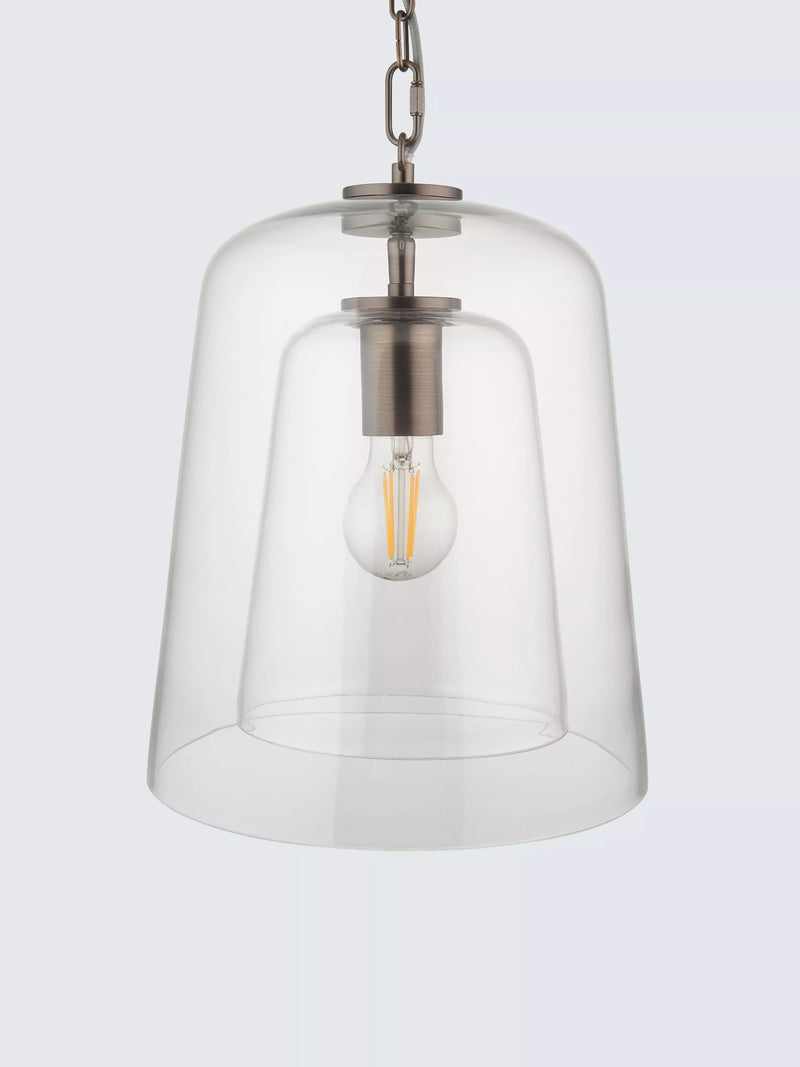 John Lewis Chime dual glass pendant ceiling light clear (British brand)