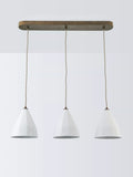 John Lewis Mannez white porcelain ceiling light with brass trim (British brand)
