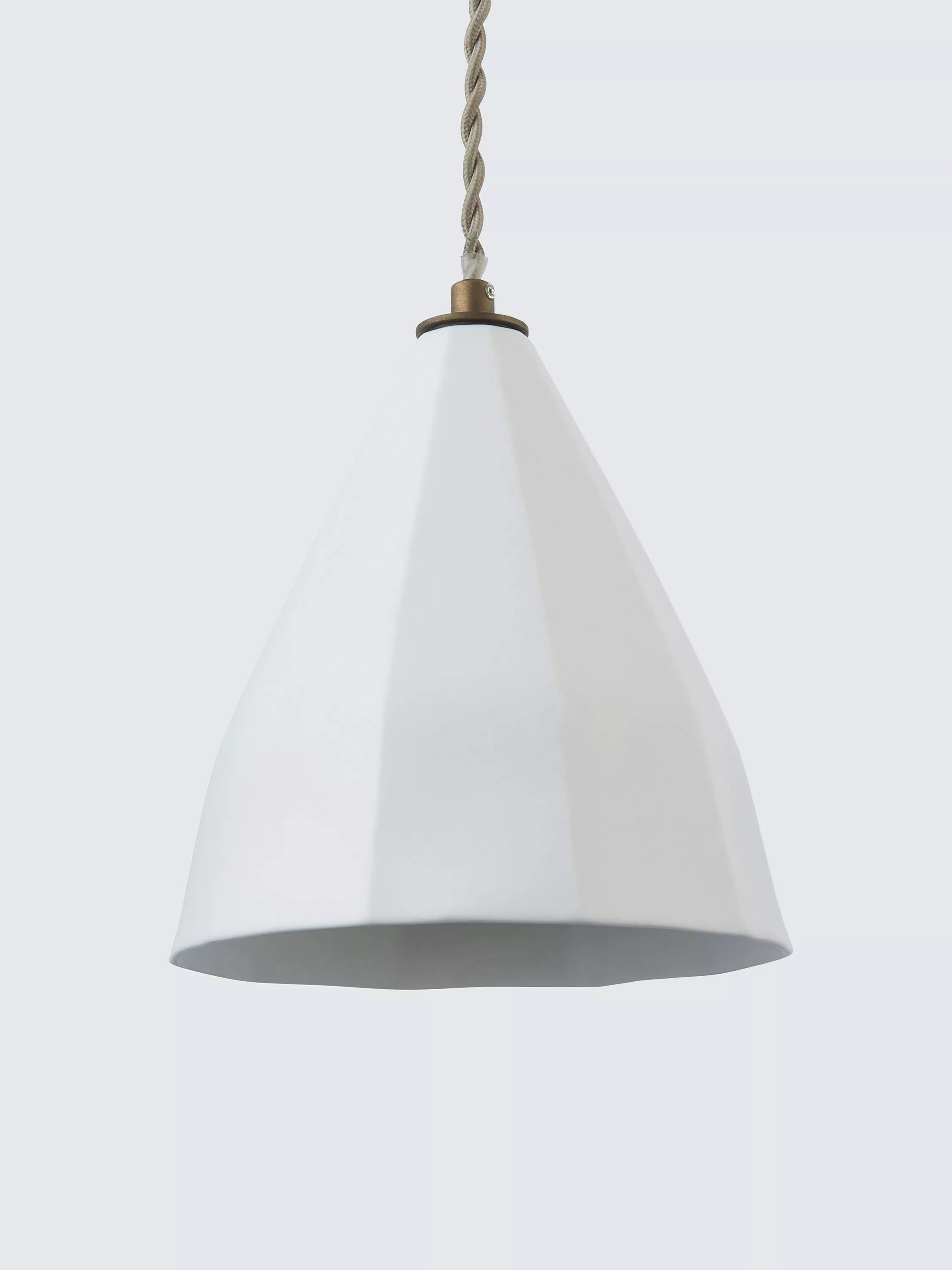 John Lewis Mannez white porcelain ceiling light with brass trim (British brand)