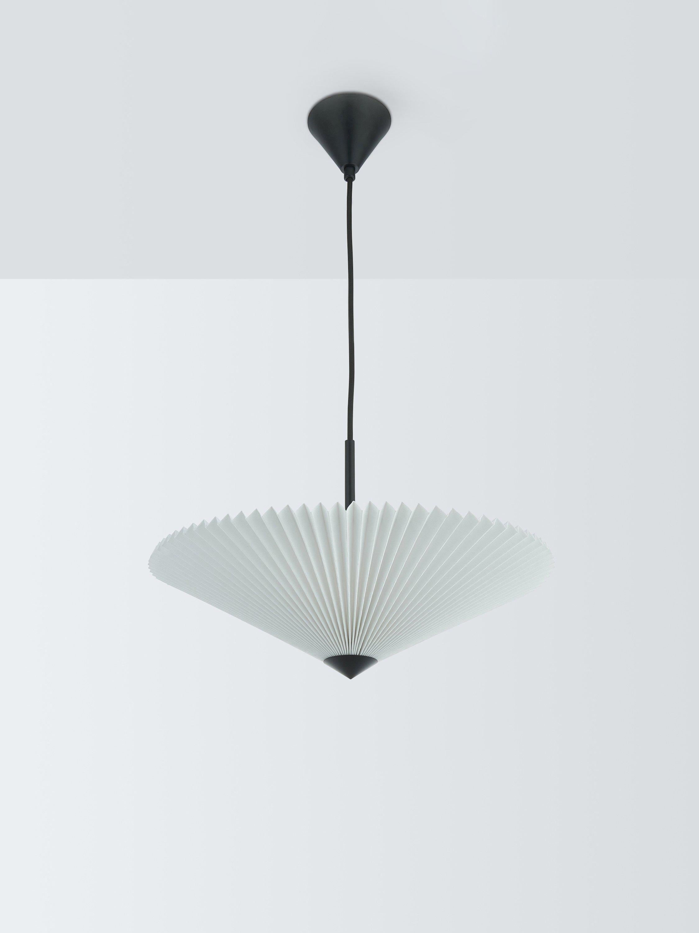 John Lewis pleated fan pendant light white 45cm, imported from the UK