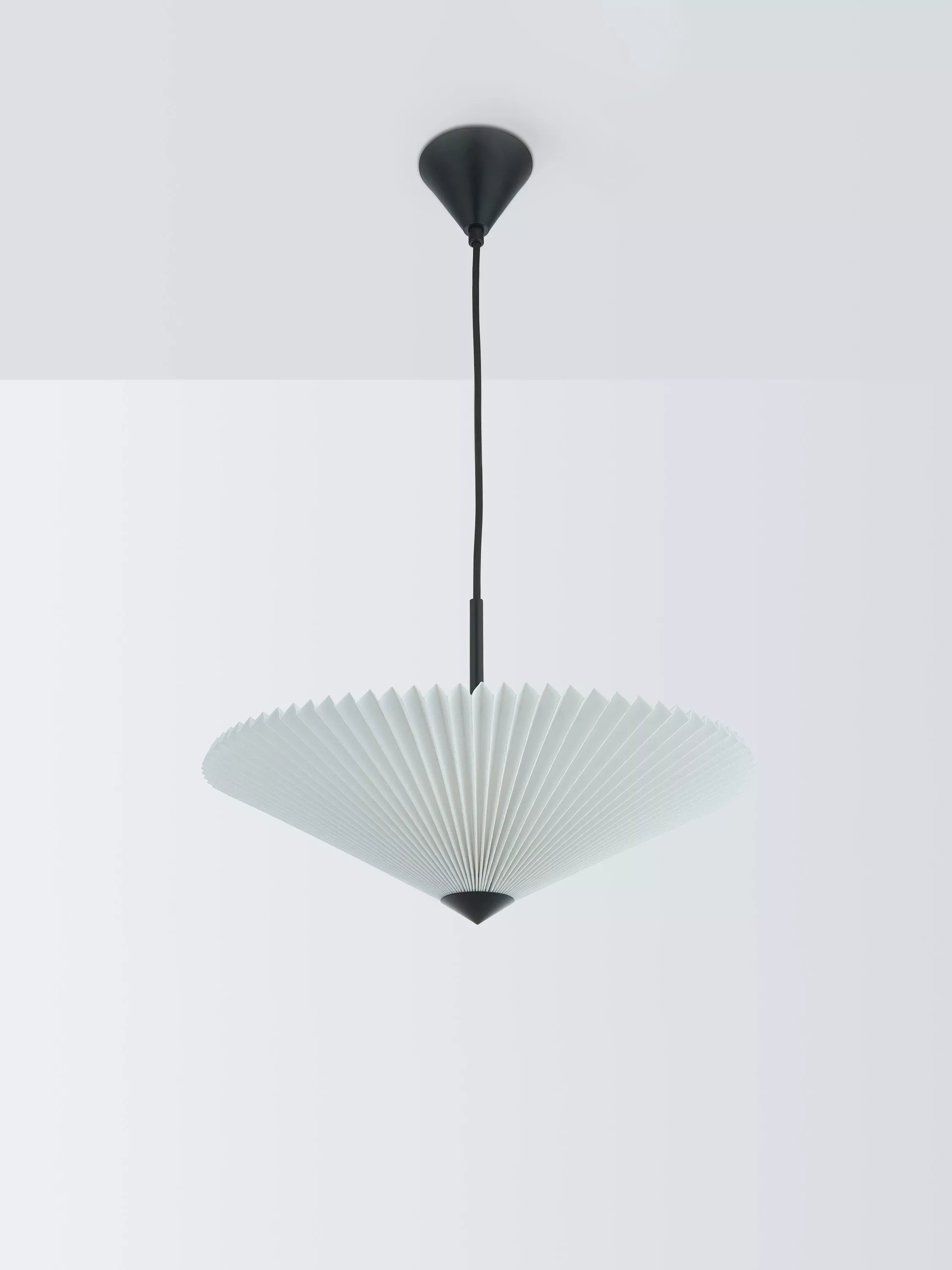 John Lewis pleated fan pendant light white 45cm, imported from the UK