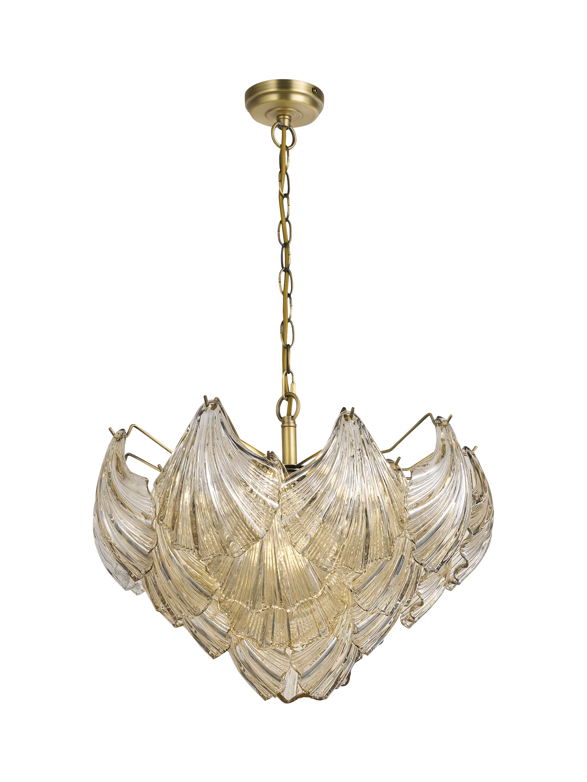 John Lewis Deco Shell pendant light champagne, imported from the UK