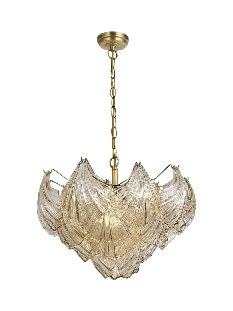 John Lewis Deco Shell pendant light champagne, imported from the UK