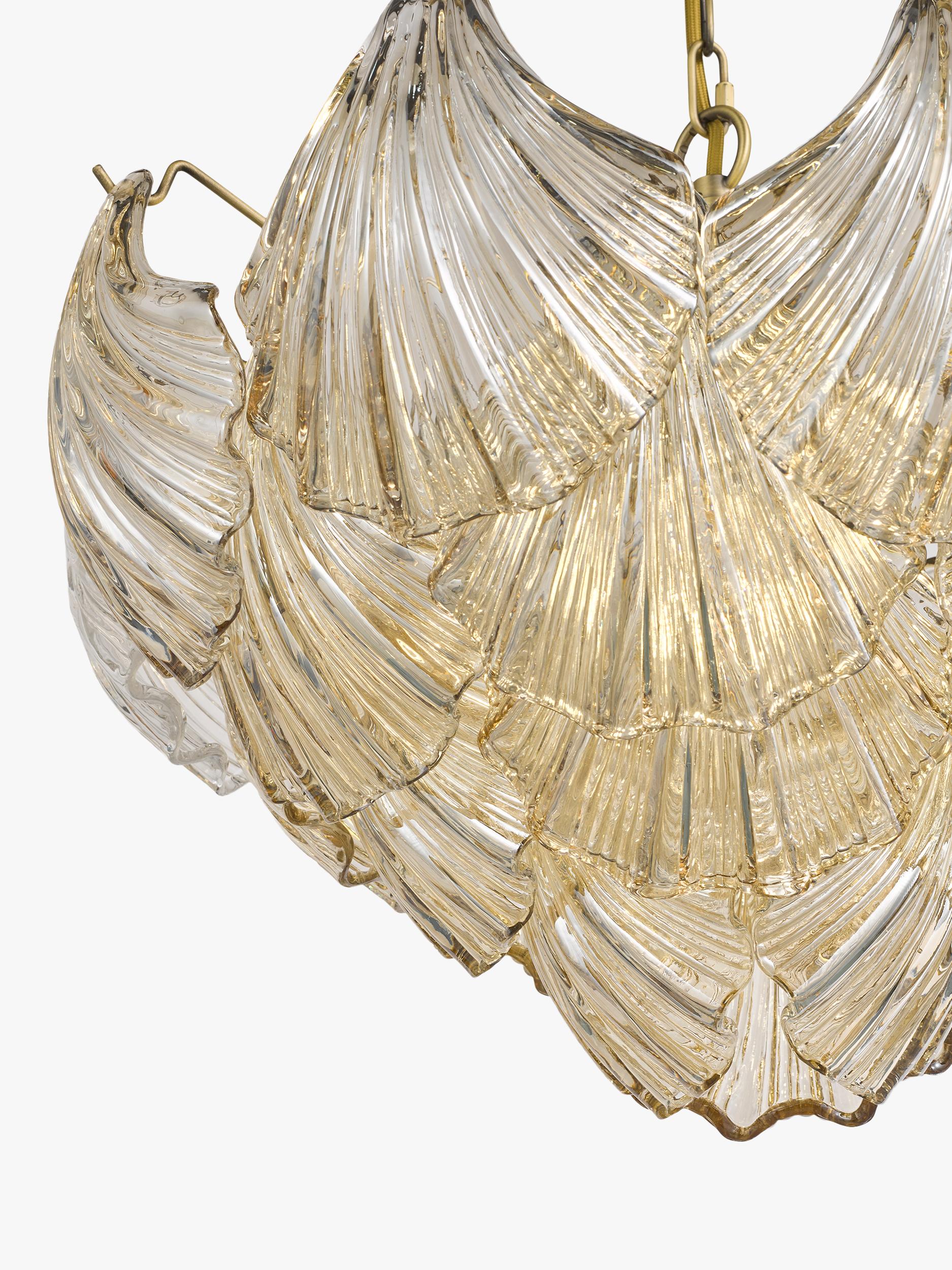 John Lewis Deco Shell pendant light champagne, imported from the UK
