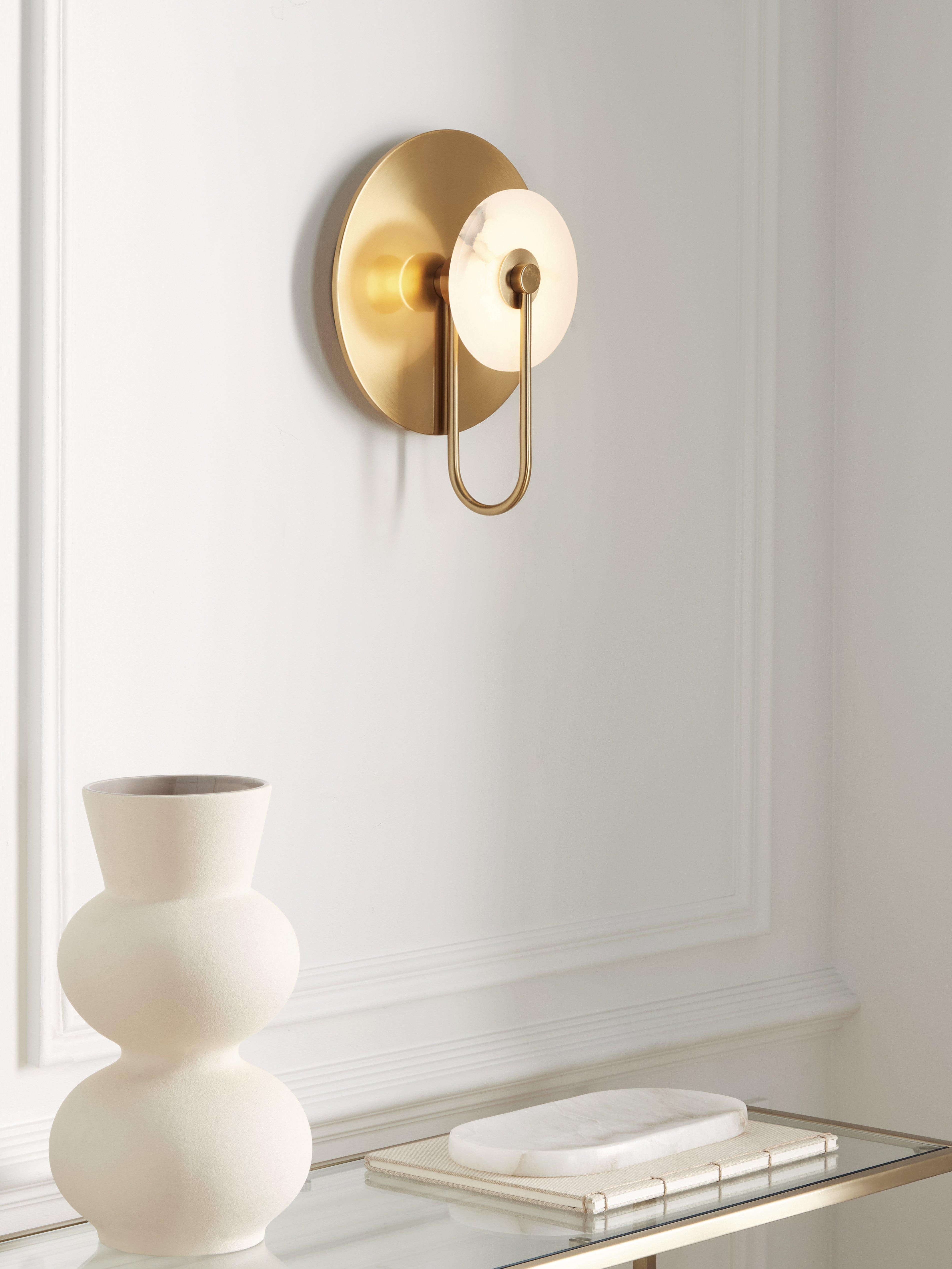 John Lewis alabaster wall light brushed brass (British brand)