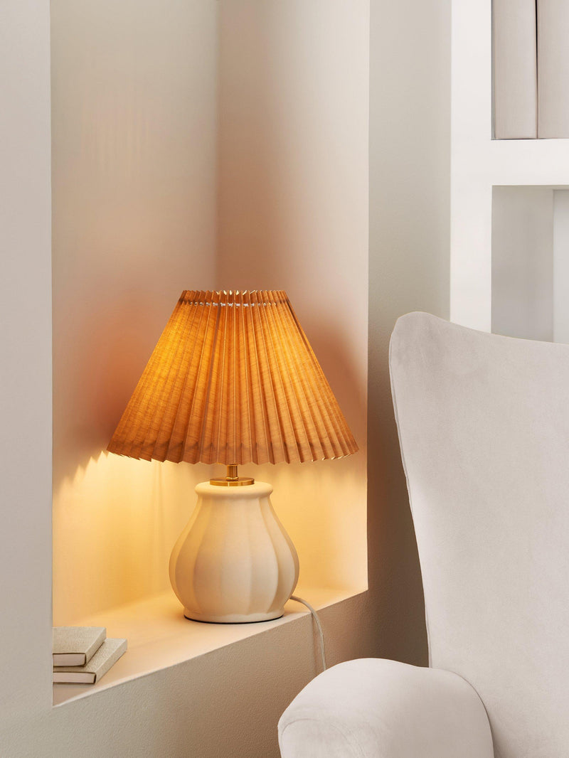 John Lewis white ceramic bedside table lamp 37cm tall, imported from the UK