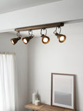 John Lewis Stirrup 4-spotlight ceiling bar warm brass, UK version