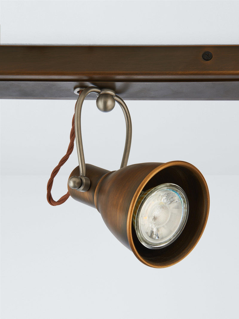 John Lewis Stirrup 4-spotlight ceiling bar warm brass, UK version